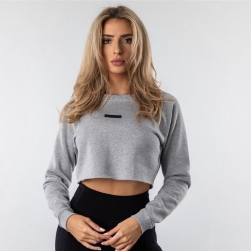 Alphalete Cropped Grey Sweater Small